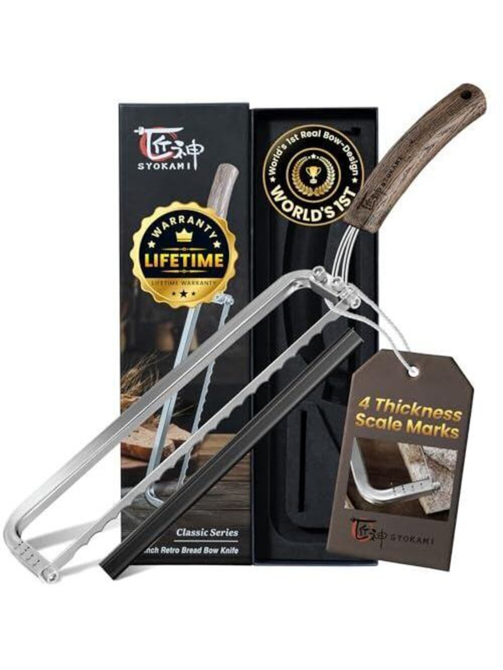 10.5 Inch Retro Bread Bow Knife by Syokami - Classic Series, Stainless Steel